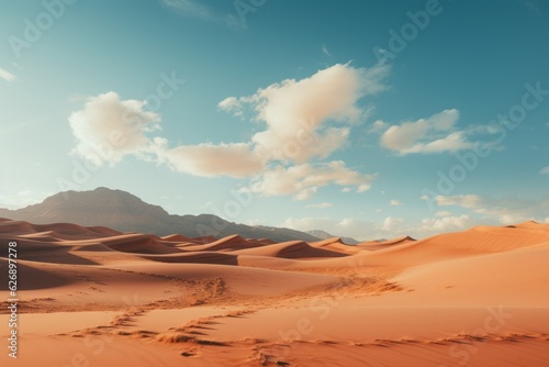 Desert dunes background. Beautiful illustration picture. Generative AI © standret