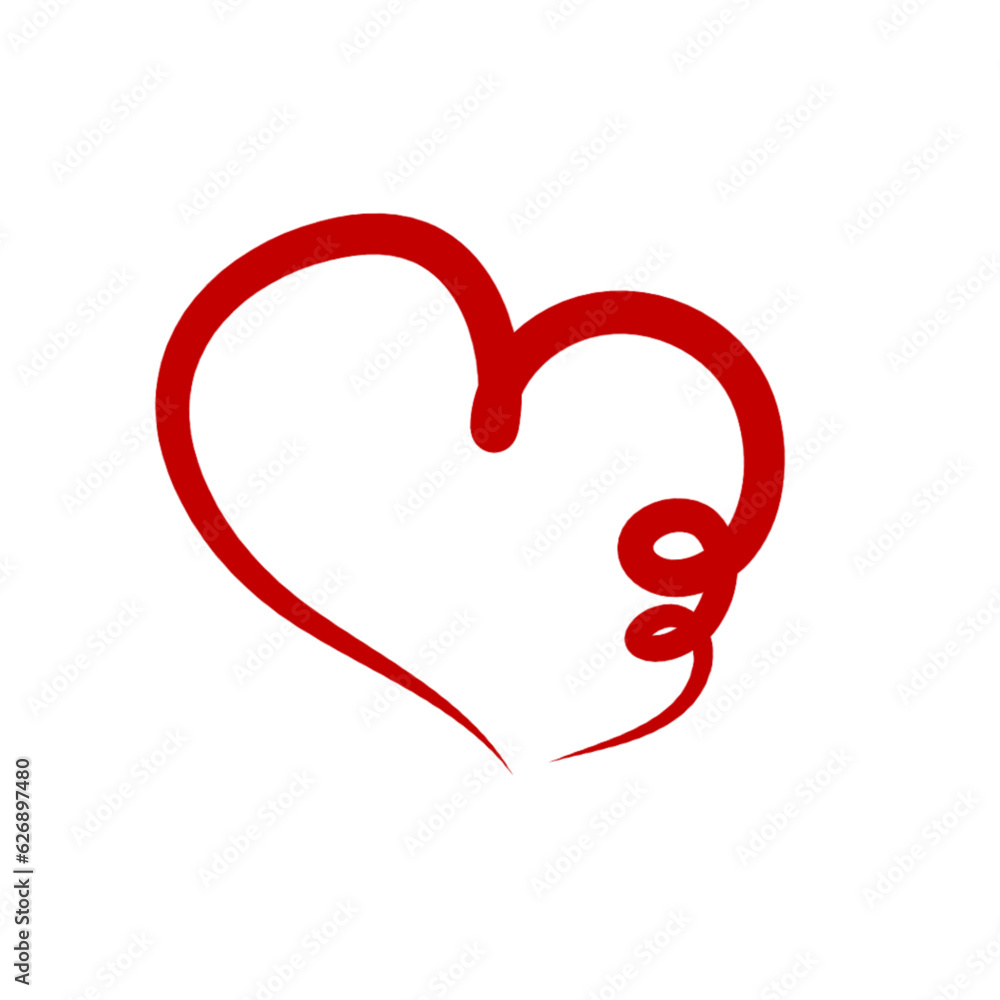 Red heart icon, love symbol. Vector illustration 