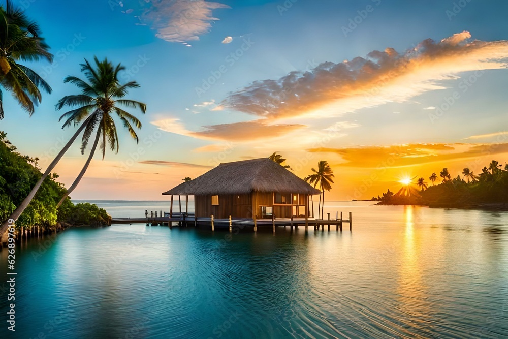 sunset on the beach Generated Ai sunset on the beach Generated Ai