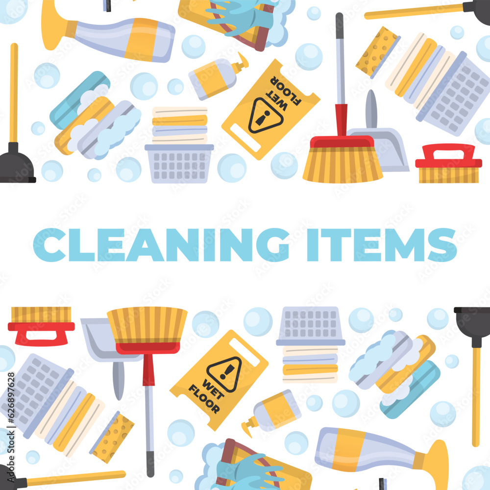 cleaning, laundry cartoon items horizontal banner. detergents, brushes, mops, soap, rags, washing machine, cleaning powders, products for cleaning house. vector cartoon horizontal background. cleaning, laundry cartoon items horizontal banner. detergents, brushes, mops, soap, rags, washing machine, cleaning powders, products for cleaning house. vector cartoon horizontal background.