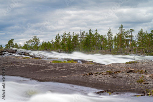 Cascading Rapids in Swedish Wilderness