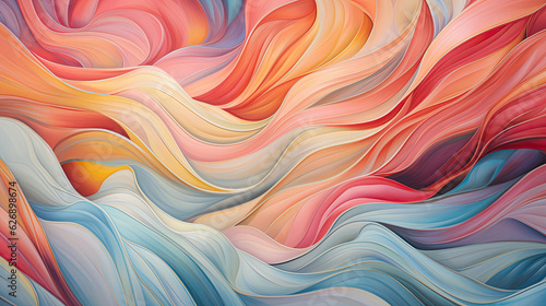 Flowing shapes creating sense of fluidity and depth