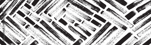 Abstract vector background design with Seamless Grunge fabric texture. Seamless pattern with Brush drawn black scribbles shapes. Hand drawn decorative seamless pattern with bold brush strokes