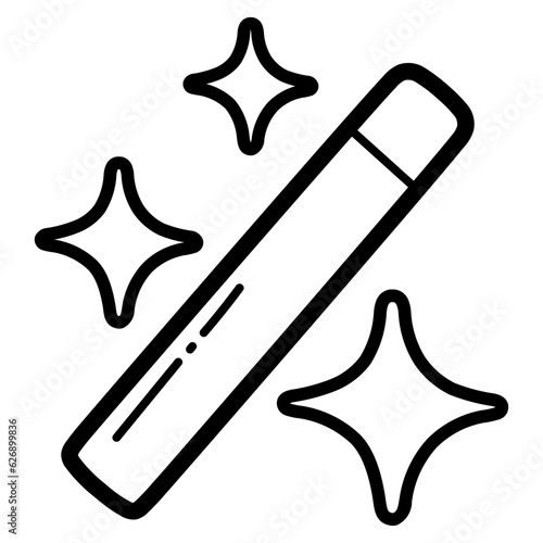 magic wand line icon style