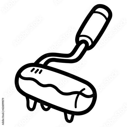 paint roller line icon style