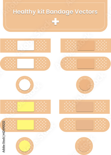 set of bandage in vector eps