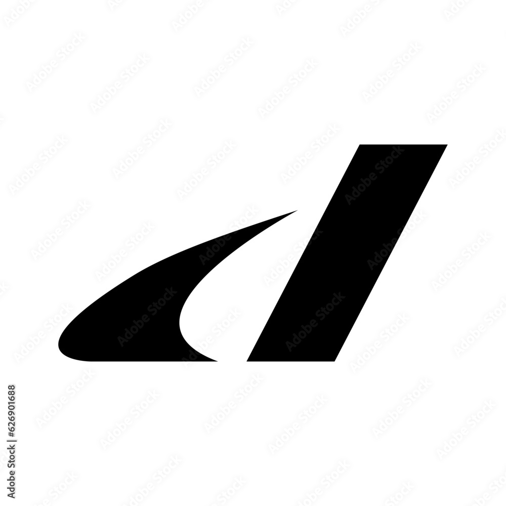 Black Italic Swooshy Letter D Icon Black Italic Swooshy Letter D Icon