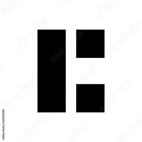 Black Rectangular Letter C Icon