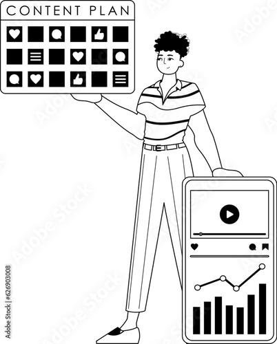 guy and message officiate . sociable polish forte ahead clutter . bootleg and White analogue stylus. Trendy style, Vector Illustration