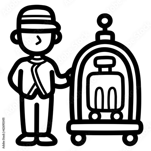 bellboy line icon style
