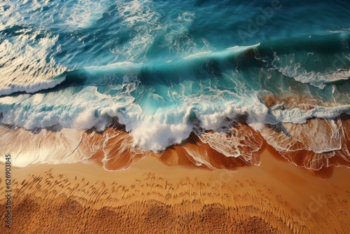 Water on the sand, the beach. Beautiful illustration picture. Generative AI