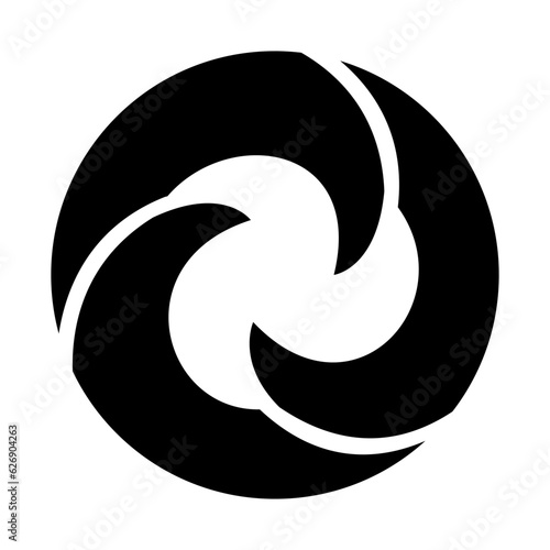 Black Wave Shaped Letter O Icon