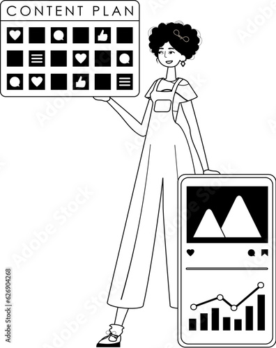 female child and message blueprint . sociable forte forwarding etymon . bootleg and White analogue overhead. Trendy style, Vector Illustration