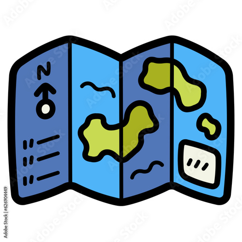 map filled outline icon style