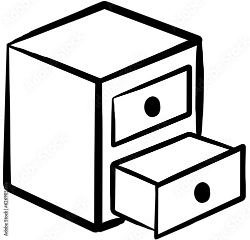 Open filing cabinet