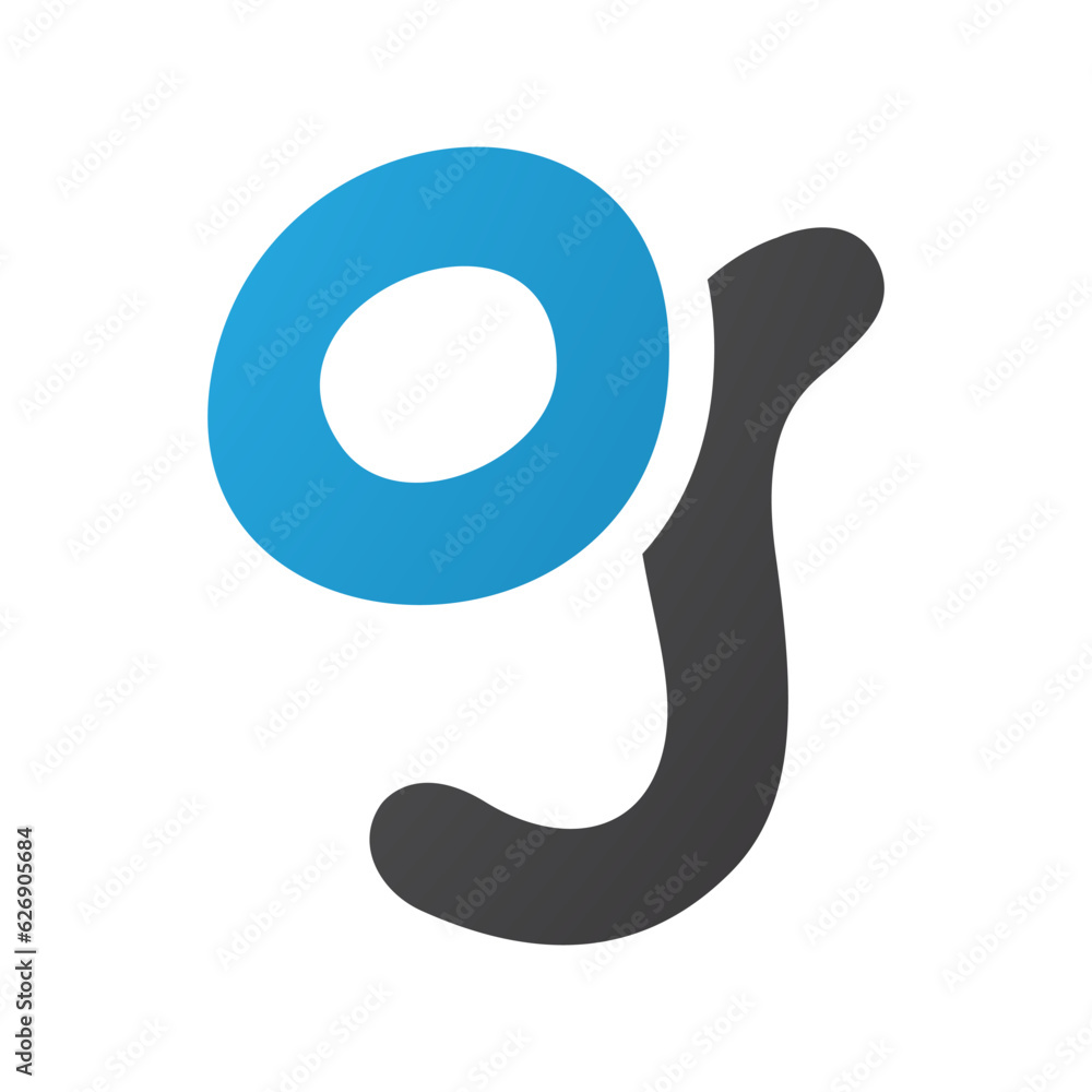 Blue and Black Letter G Icon with Soft Round Lines Blue and Black Letter G Icon with Soft Round Lines