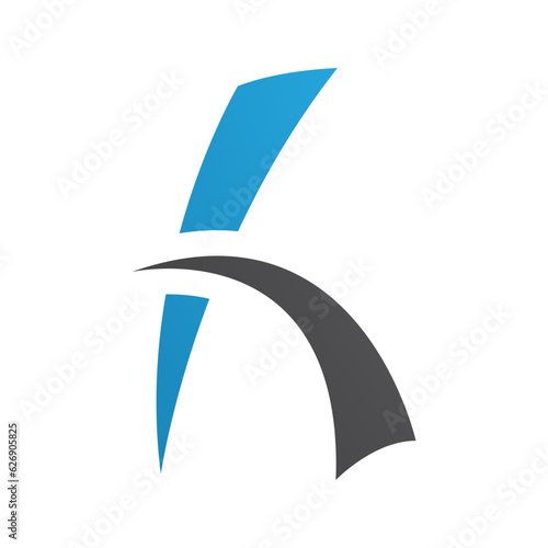 Blue and Black Letter H Icon with Spiky Lines