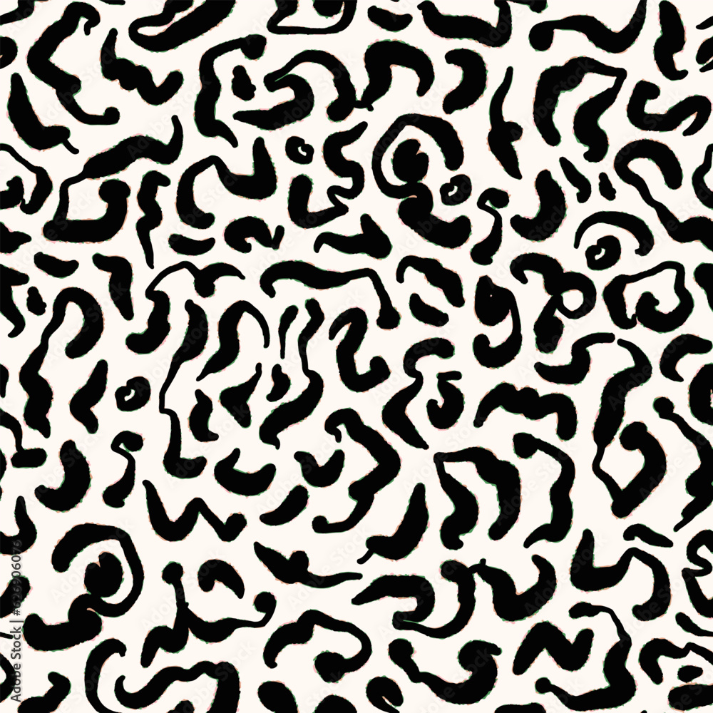Animal skin like seamless repeat pattern. Random placed, vector abstract wild life all over surface print.