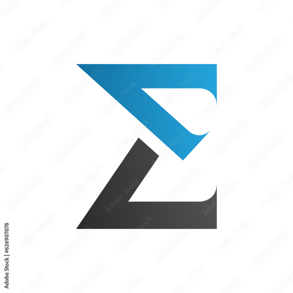 Blue and Black Sharp Elegant Letter E Icon Blue and Black Sharp Elegant Letter E Icon
