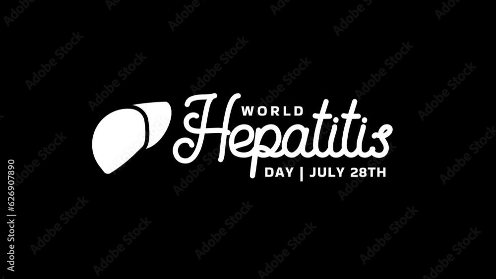 Hepatitis Lettering World Hepatitis Day lettering Animation on the black background alpha ...