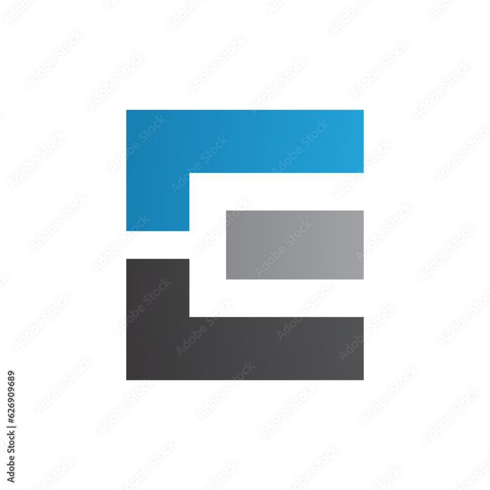 Blue Black and Grey Rectangular Letter E Icon Blue Black and Grey Rectangular Letter E Icon