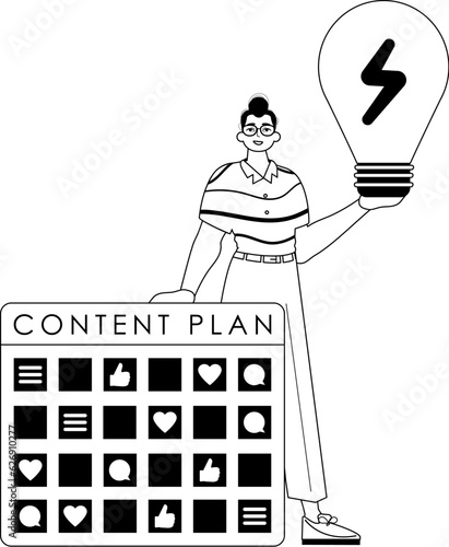 Guy , message plan and fall clean bulb . adequate to of sociable vane . sum dark and blank analogue vogue. Trendy style, Vector Illustration
