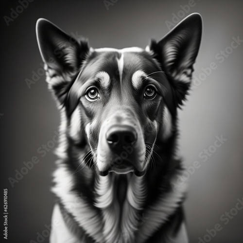 Black and withe dog