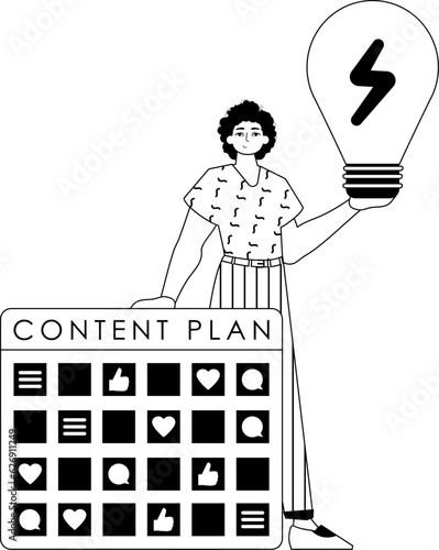 Guy , message plan and fall clean bulb . adequate to of sociable vane . union dark and lacuna analogue vogue. Trendy style, Vector Illustration