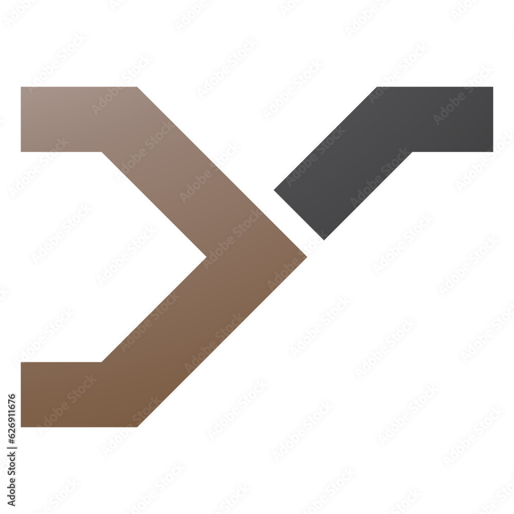 Brown and Black Rail Switch Shaped Letter Y Icon