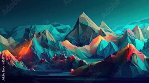 Futuristic polygon scape background interconnected with shape polygons  modern and innovative