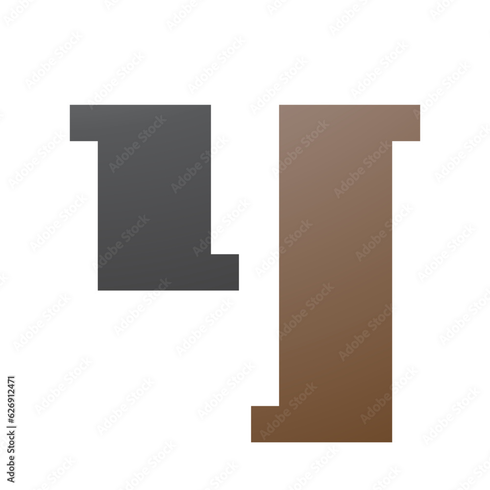 Brown and Black Stamp Shaped Letter Y Icon Brown and Black Stamp Shaped Letter Y Icon