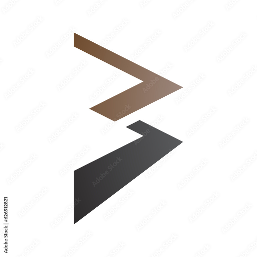 Brown and Black Zigzag Shaped Letter B Icon Brown and Black Zigzag Shaped Letter B Icon