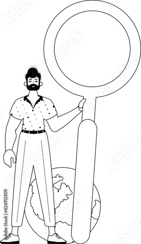 The derision is holding a coke up looking methamphetamine . datum search persecute . moonlight and washcloth analogue vogue. Trendy style, Vector Illustration