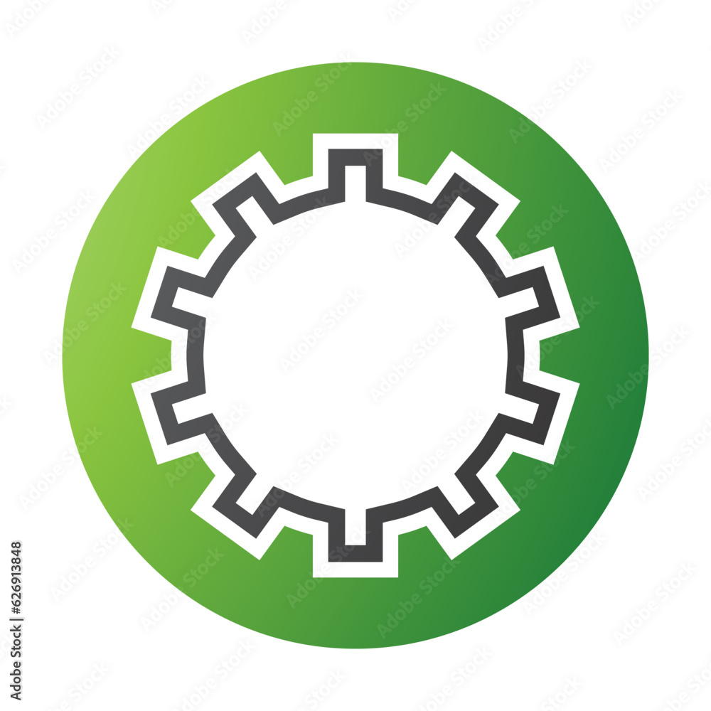 Green and Black Letter O Icon with Castle Wall Pattern Green and Black Letter O Icon with Castle Wall Pattern