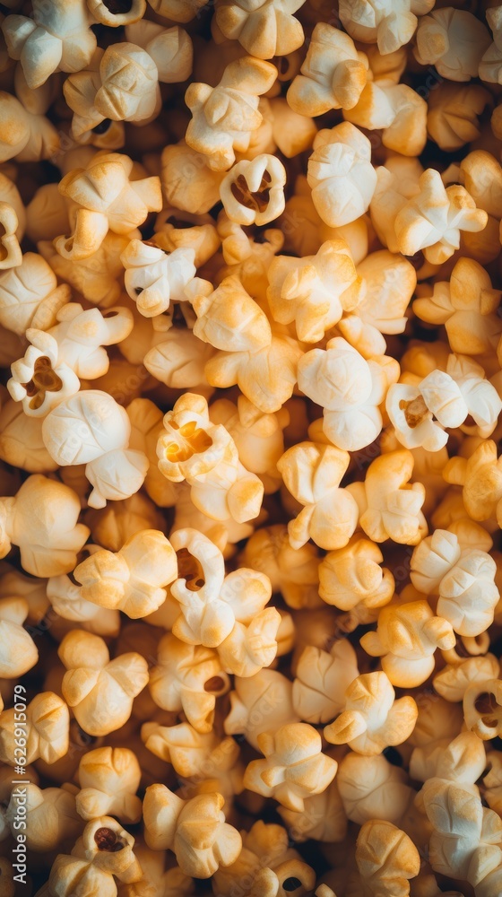 Tasty and crispy popcorn background. Generative AI Tasty and crispy popcorn background. Generative AI