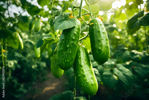 Ripe and Juicy Organic Cucumber - Generative AI