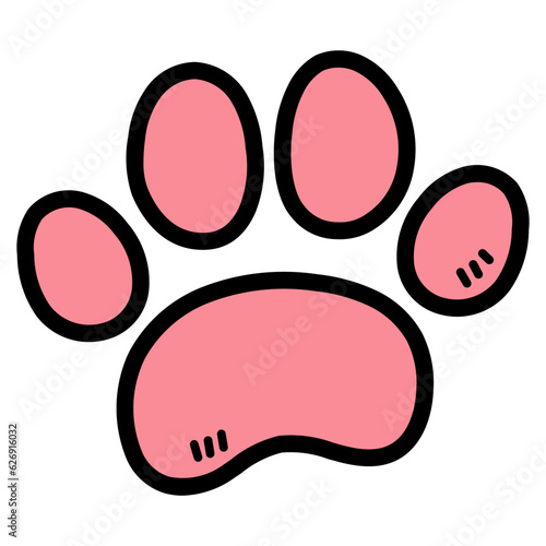 pawprint filled outline icon style