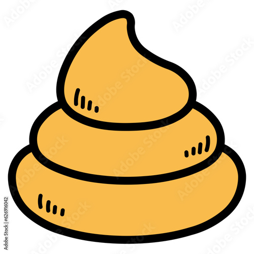 poo filled outline icon style