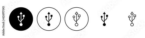 Usb icon set. Flash disk icon vector