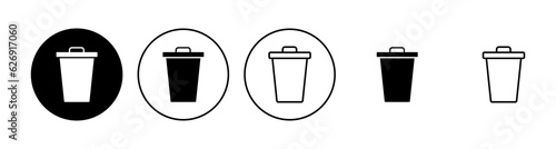 Trash icon set. trash can icon. delete icon vector. garbage