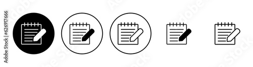 Note icon set. notepad icon vector