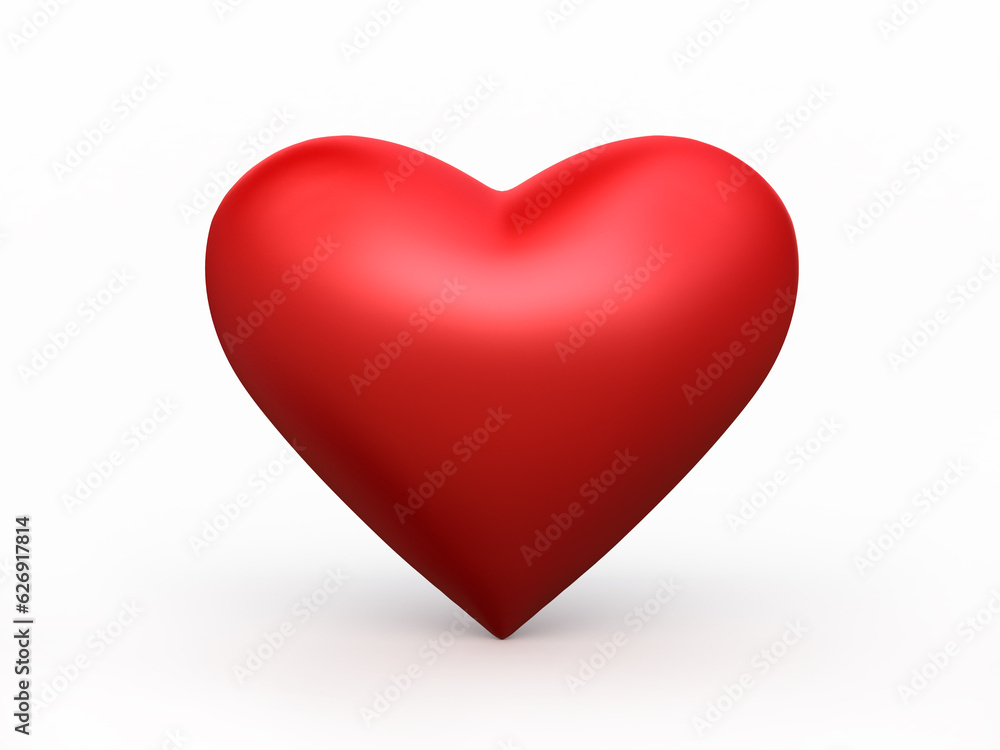 3d render Red Heart (clipping path)