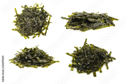 Tasty nori seaweed isolated on white background. photo