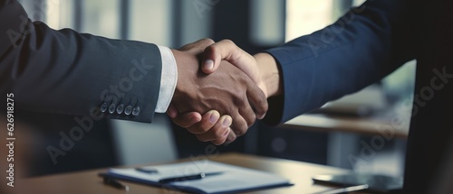 businessman handshake for teamwork, successful Business deal partnership concept, Generative AI
