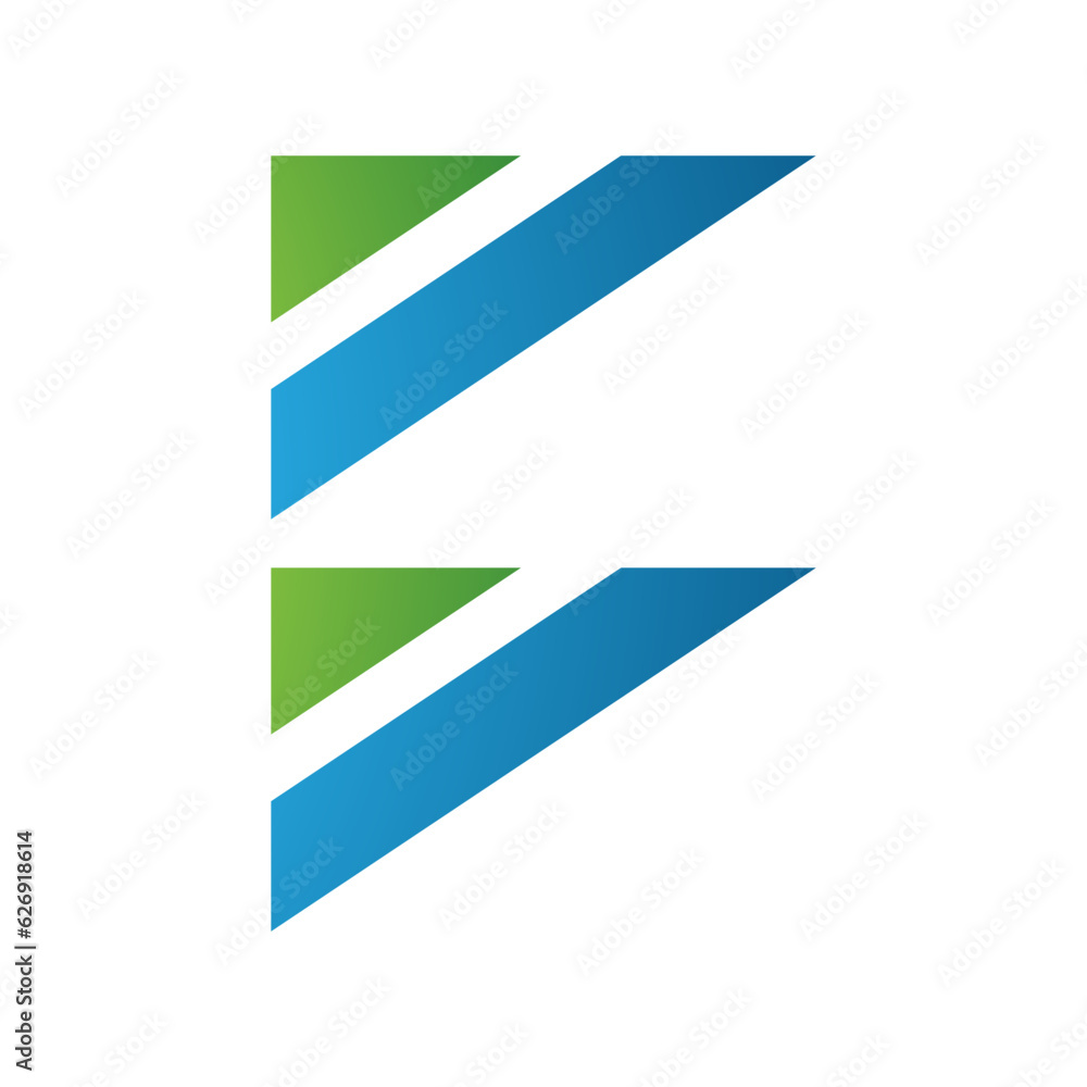 Green and Blue Triangular Flag Shaped Letter B Icon Green and Blue Triangular Flag Shaped Letter B Icon