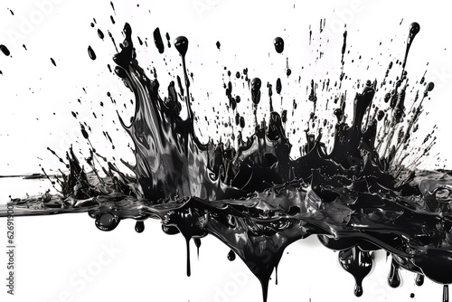 Abstract black and white paint splash background  artistic design
