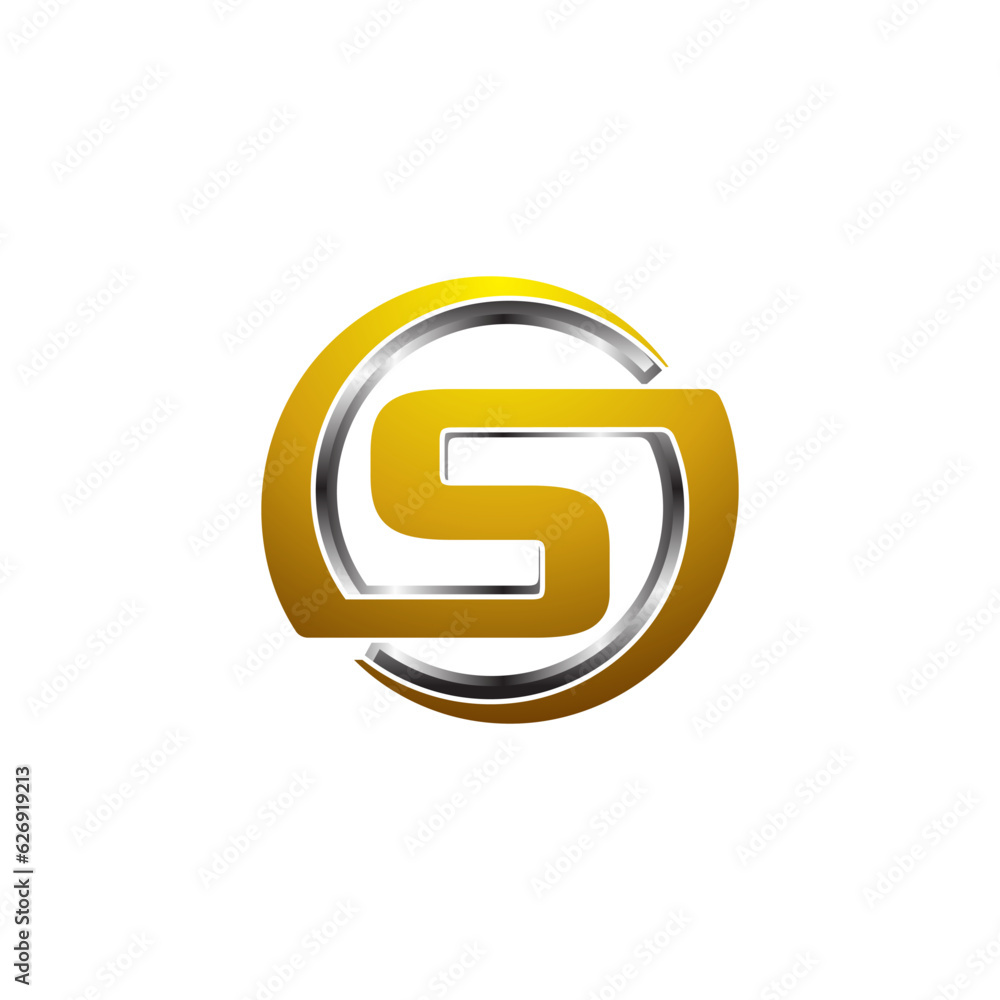 3d s logo gold