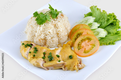 Rice Chicken with Tomato and salad