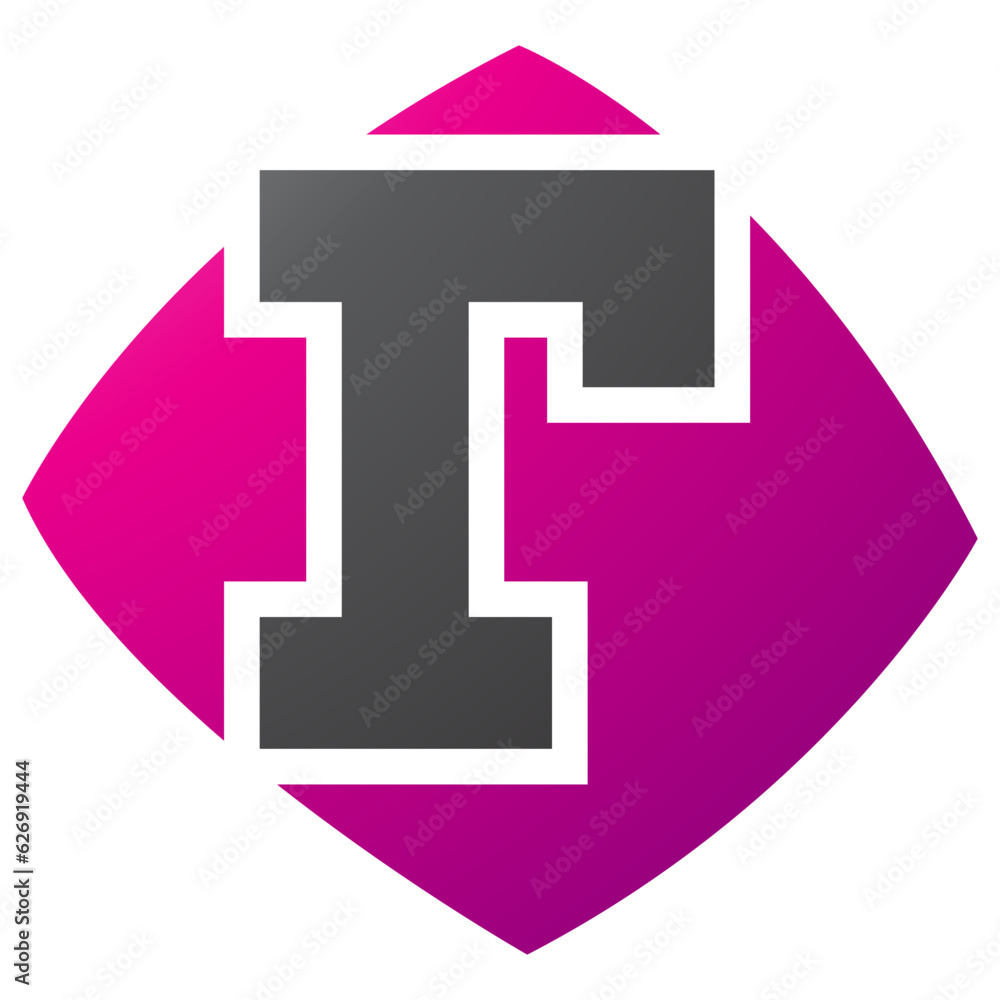 Magenta and Black Bulged Square Shaped Letter R Icon Magenta and Black Bulged Square Shaped Letter R Icon