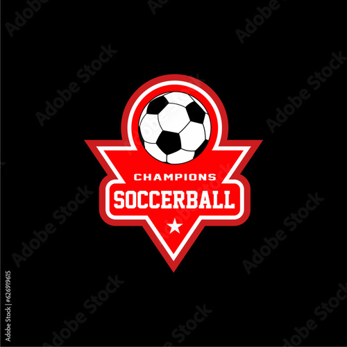  Soccer club emblem. Football badge shield logo, soccer ball team game club elements, Vector Logo Illustration Fit to championship or team